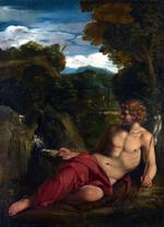 欧洲12-19世纪油画一_Annibale Carracci - Saint John the Baptist seated in the Wilderness